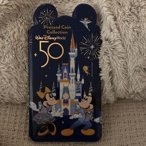 Disney Blue and Gold Pressed Coin Collection Case